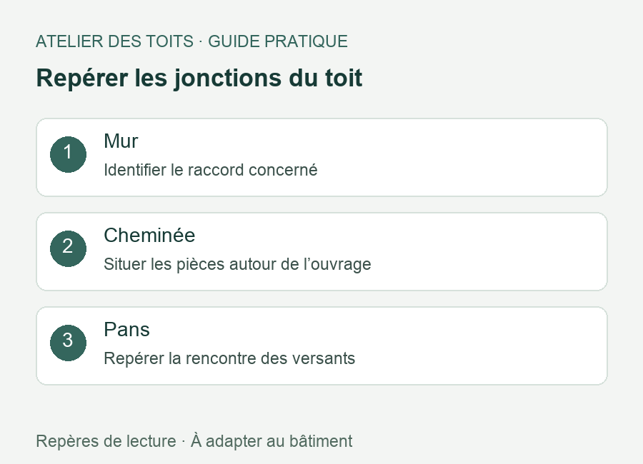 raccords de toiture : Repérer les jonctions du toit